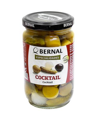 Оливки-коктейль з корнішоном та перлиною цибулею Bernal Especialidades Cocktail, 300 г 101922 фото