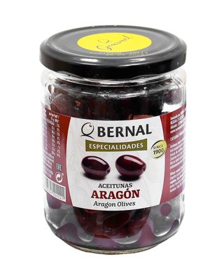 Оливки чорні з кісточкою без розсолу з Арагону Bernal Especialidades Aragon, 250 г  404221 фото