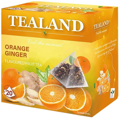 Чай фруктовий Tealand Exotic Orange-Ginger, апельсин та імбир, у пірамідках, 40 г 009545 фото