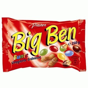 Драже BIG BEN PIASTEN Bunte Erdnusse арахіс у шоколадній кольоровій глазурі 250 г 164928 фото