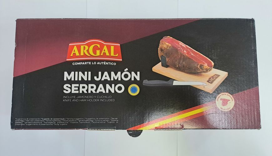 Хамон мини Argal Mini Jamon Serrano с подставкой и ножом 1кг 552136 фото