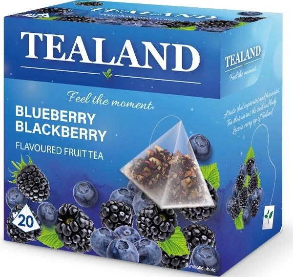 Чай фруктовый TEALAND BLACKBERRY-BLUEBERRY ежевика-черника в пирамидках, 40 г 009612 фото