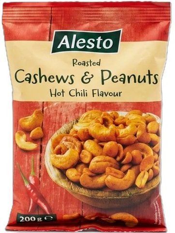 Кешью та арахіс смажені з чилі Alesto Roasted Cashews & Peanuts Hot Chili Flavour 200 г 333744 фото