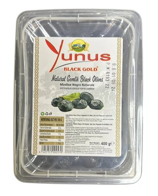 Вяленые черные оливки с косточкой Yunus 400г 002570 фото