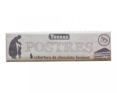 Шоколад черный без глютена TORRAS Postres Cobertura De Chocolate Fondant 70%, 300 г 000880 фото