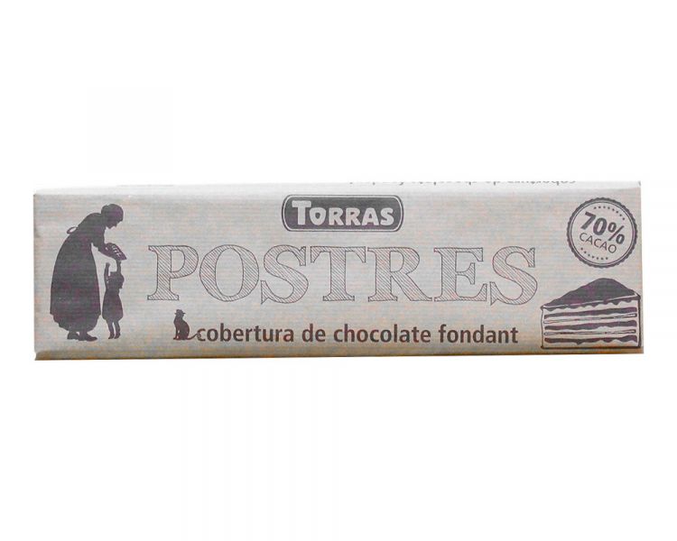 Шоколад чорний без глютену TORRAS Postres Cobertura De Chocolate Fondant 70%, 300 г 000880 фото