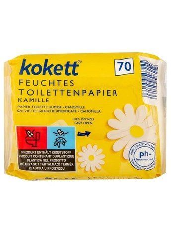 Влажная туалетная бумага Kokett Kamille 70 шт 141222 фото