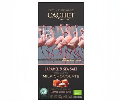 Молочний шоколад Organic 40% Cachet Caramel & Sea Salt 90 г  21369 фото