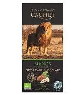 Шоколад екстра чорний Organic Cachet Almonds 90 г 21365 фото