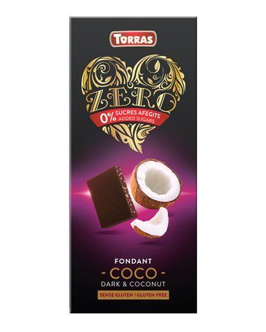 Шоколад чорний без цукру, без глютену TORRAS 67 Zero Coco з кокосом 47%, 125 г 004659 фото