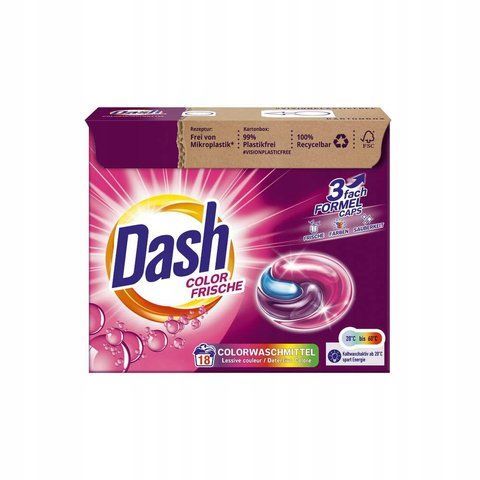 Капсули для стирки цветные Dash Color Frische 18 шт 503148 фото