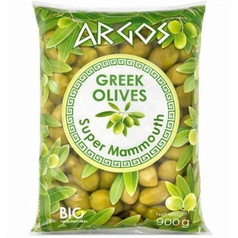 Оливки зелені ARGOS Greek Olives, Super Mammouth 900 г 331478 фото