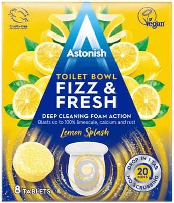 Таблетки для чистки унитазов Astonish Fizz & Fresh Lemon Splash 8 шт 212732 фото