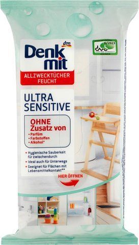 Серветки для прибирання Denk Mit Ultra Sensitive 50 шт 448382 фото