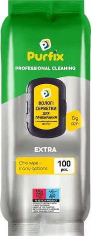 Влажные салфетки для уборки Purfix 100 шт 003178 фото