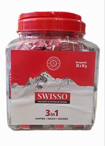 Розчинна кава з молоком та цукром Swisso 3 in 1 Пет Банка 38*18 г 102157 фото