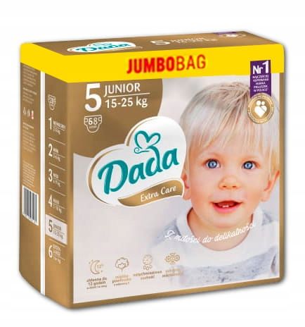 Підгузки Dada Jumbo Bag 5 Junior 15-25 кг 68 шт. 695880 фото