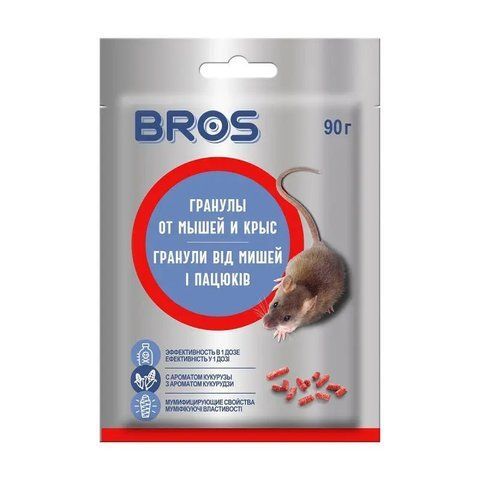 Гранулы от мышей и крыс Bros 90 г 120600 фото