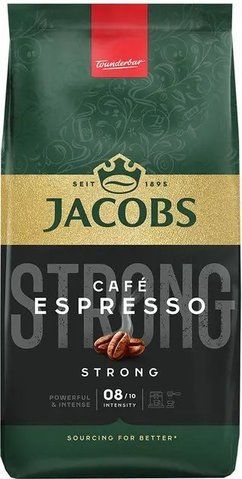 Кава в зернах Jacobs Cafe Espresso Strong 1 кг 539187 фото