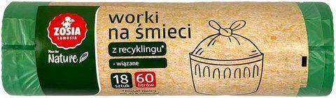 Пакети для сміття з зав'язками Zosia 60 л 18 шт 156584 фото