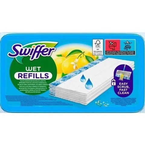 Вологі серветки до швабри Swiffer з лимоном, 10 шт 152788 фото